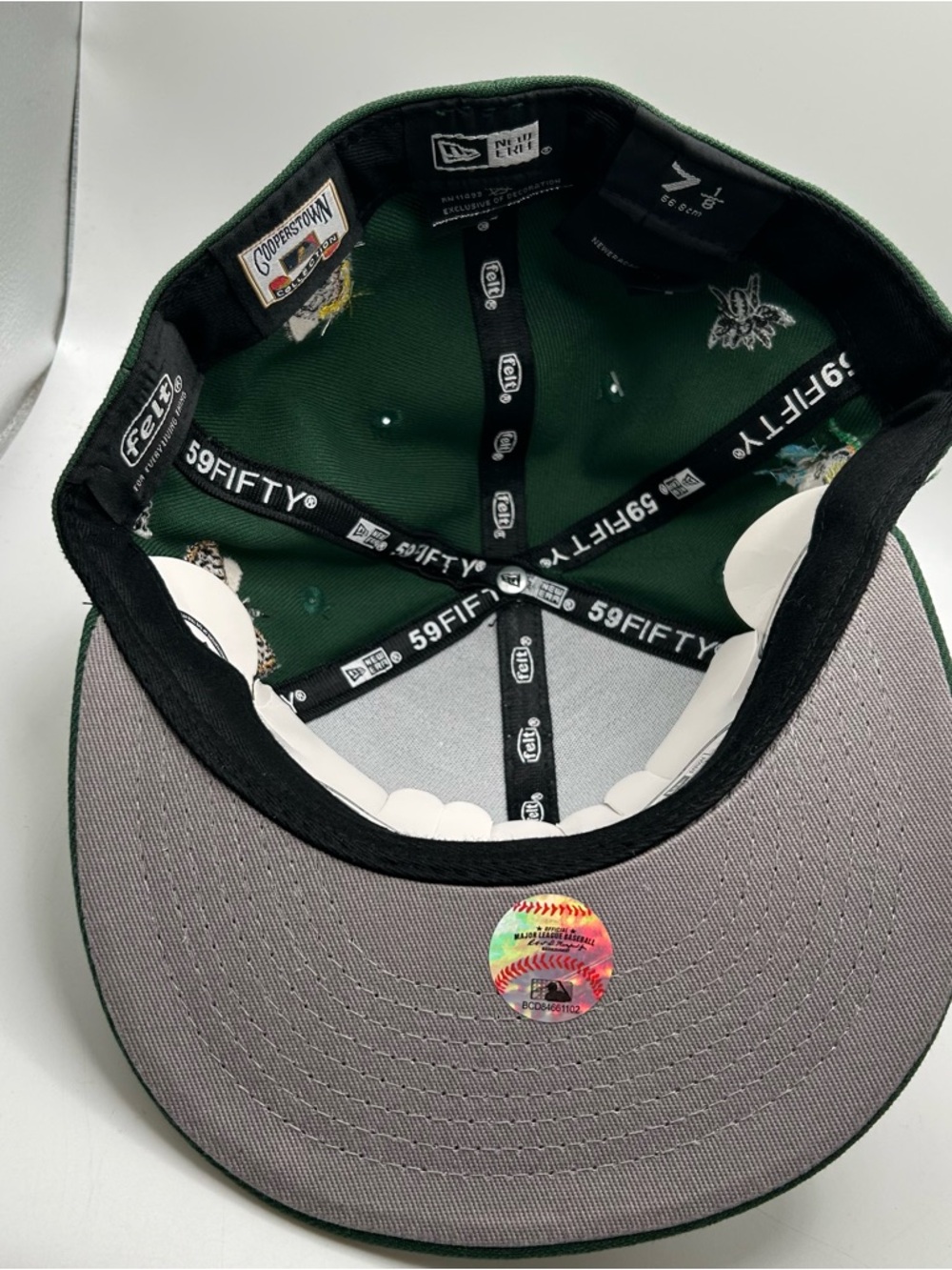 NEW ERA 59FIFTY X Felt Oakland A’s Fitted Hat Wool USA 7 1/8 Embroidered NWT - Picture 6 of 7